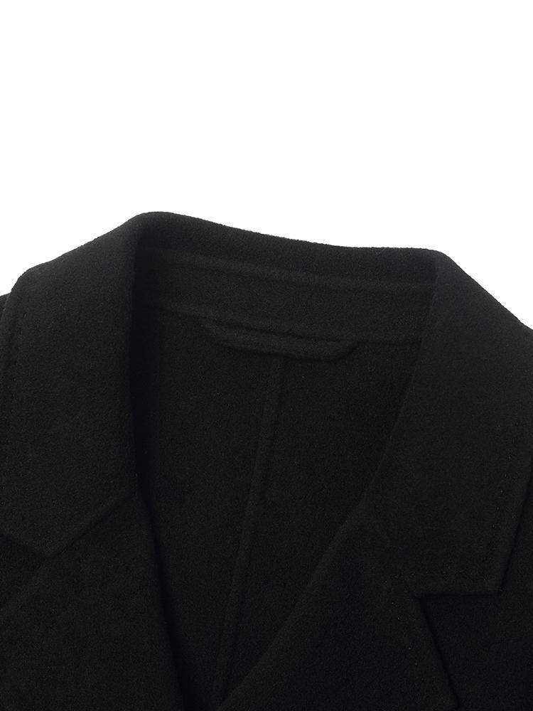 Wool And Cashmere Double-Faced Lapel Coat With Belt GOELIA