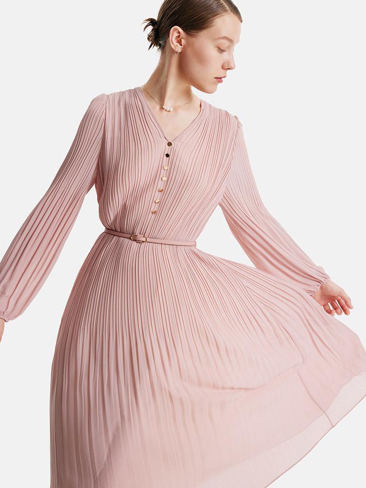 Pink Ruched Dress GOELIA