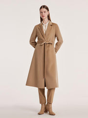 Camel Wool Double-Faced Notched Lapel Coat GOELIA