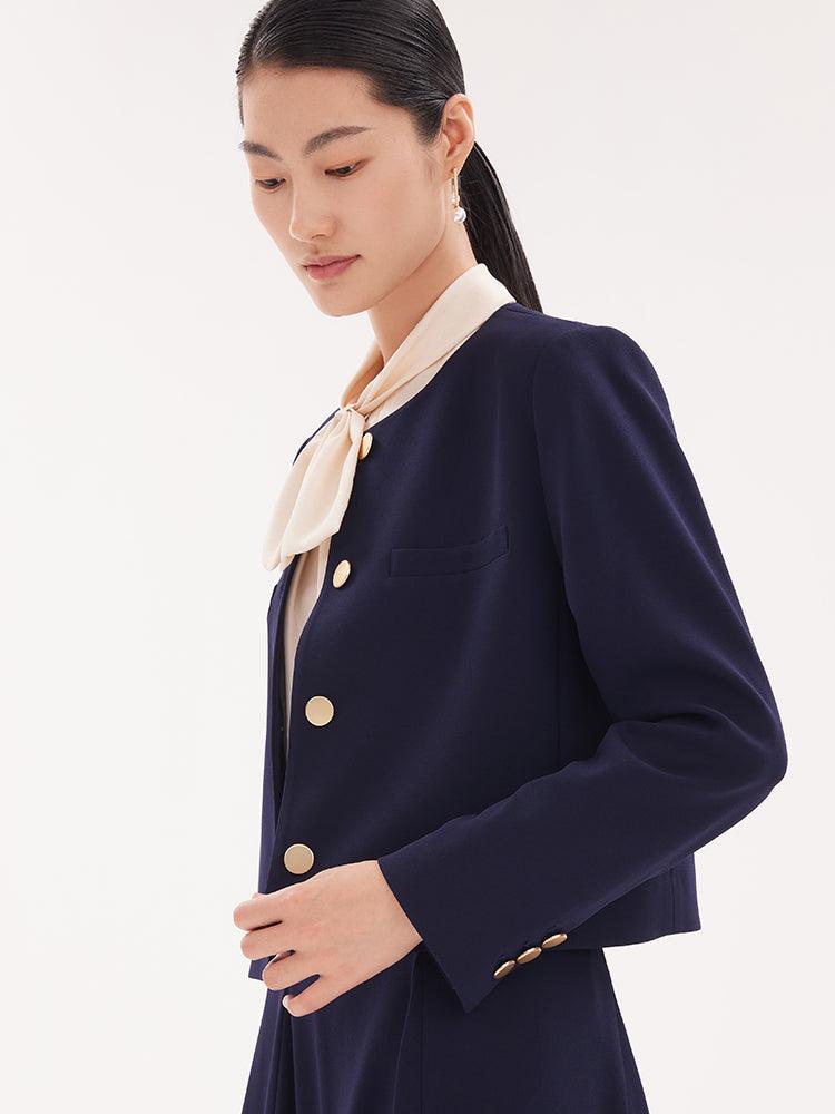 Triacetate Slim Crop Jacket GOELIA