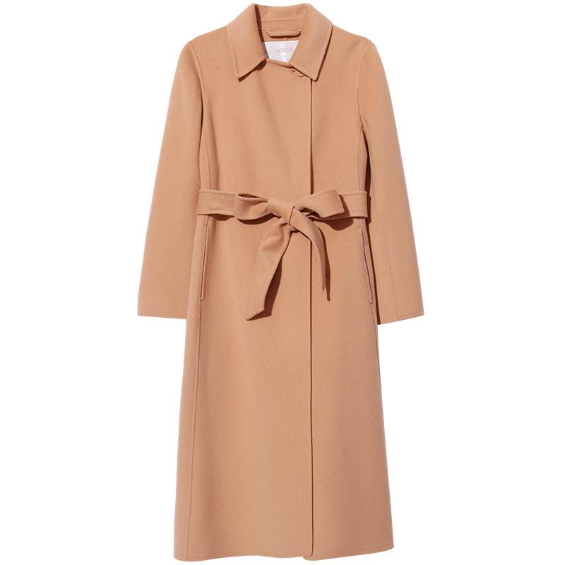 100% Lace-Up Wool Coat GOELIA