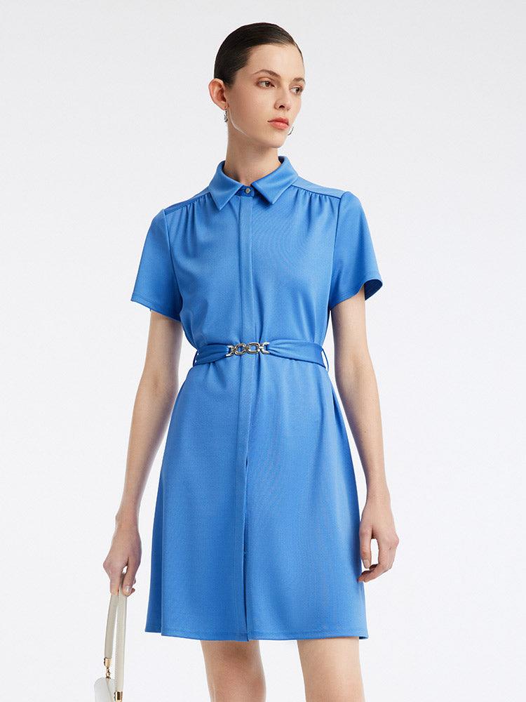 Acetate Knitted Shirt Dress GOELIA