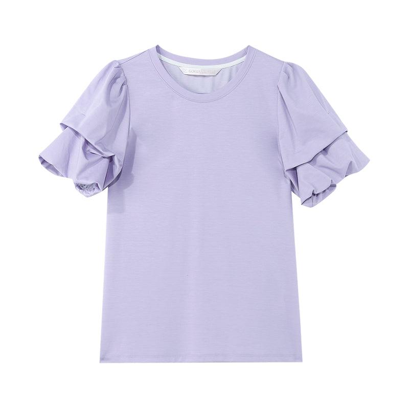 Knitted Puff Sleeve T-shirt GOELIA