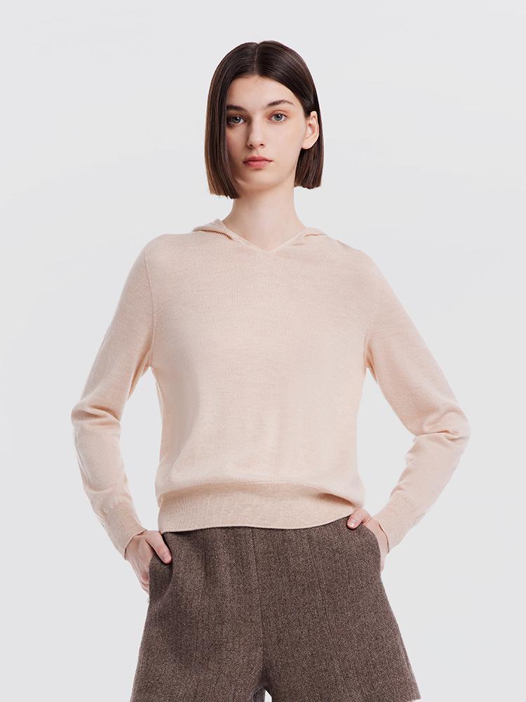 Seamless Hooded Wool Sweater