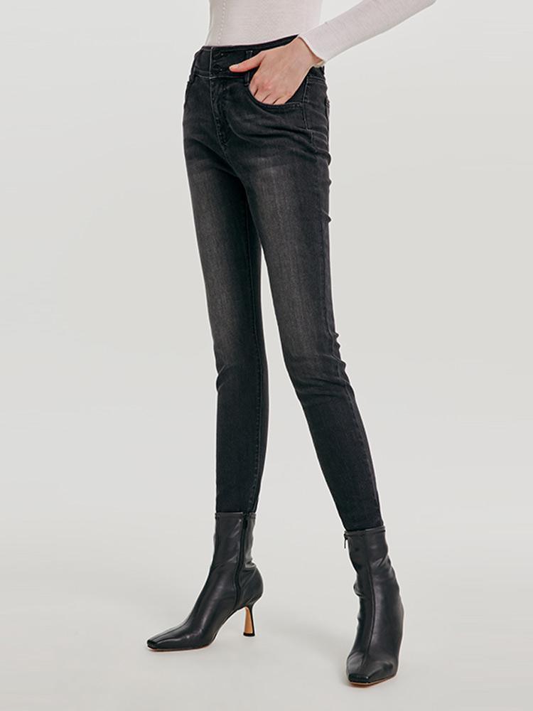 High Waisted Stretch Denim Leggings GOELIA