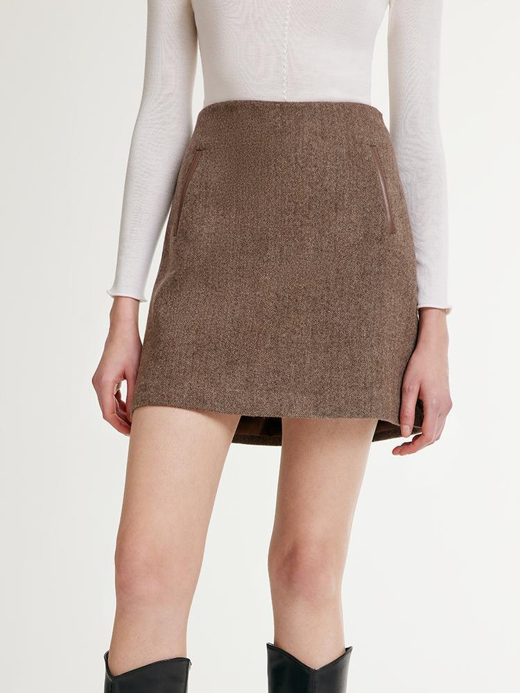 Washable Wool A-line Skirt GOELIA