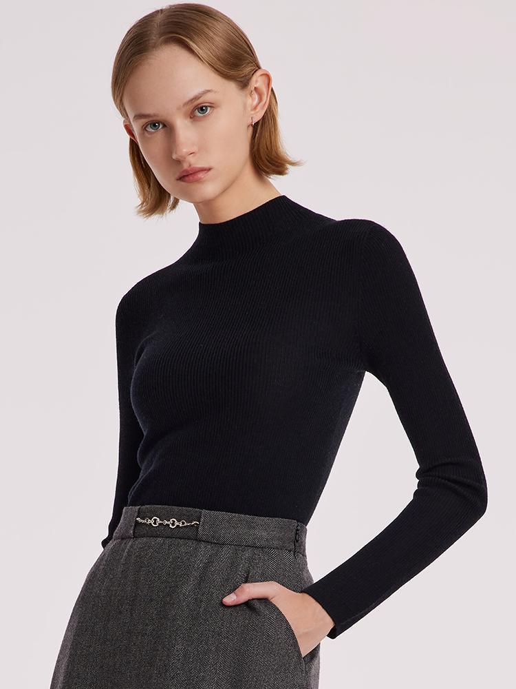 Machine Washable Wool Seamless Sweater GOELIA