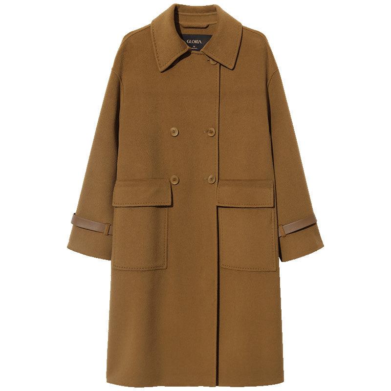 Double-Breasted 100% Double-faced Woolen Coat GOELIA