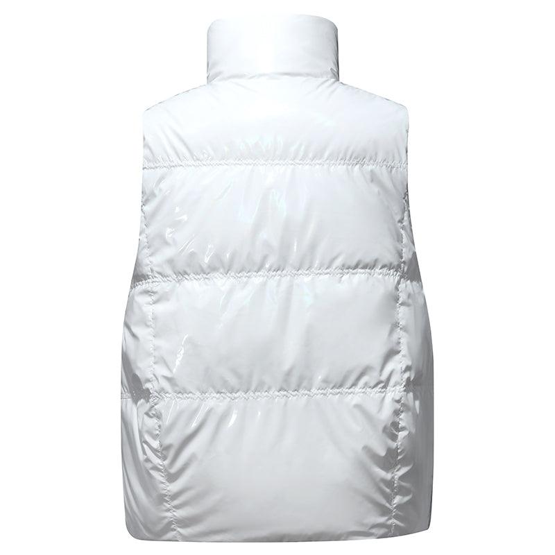 White Reversible Contrast Color Goose Down Vest GOELIA