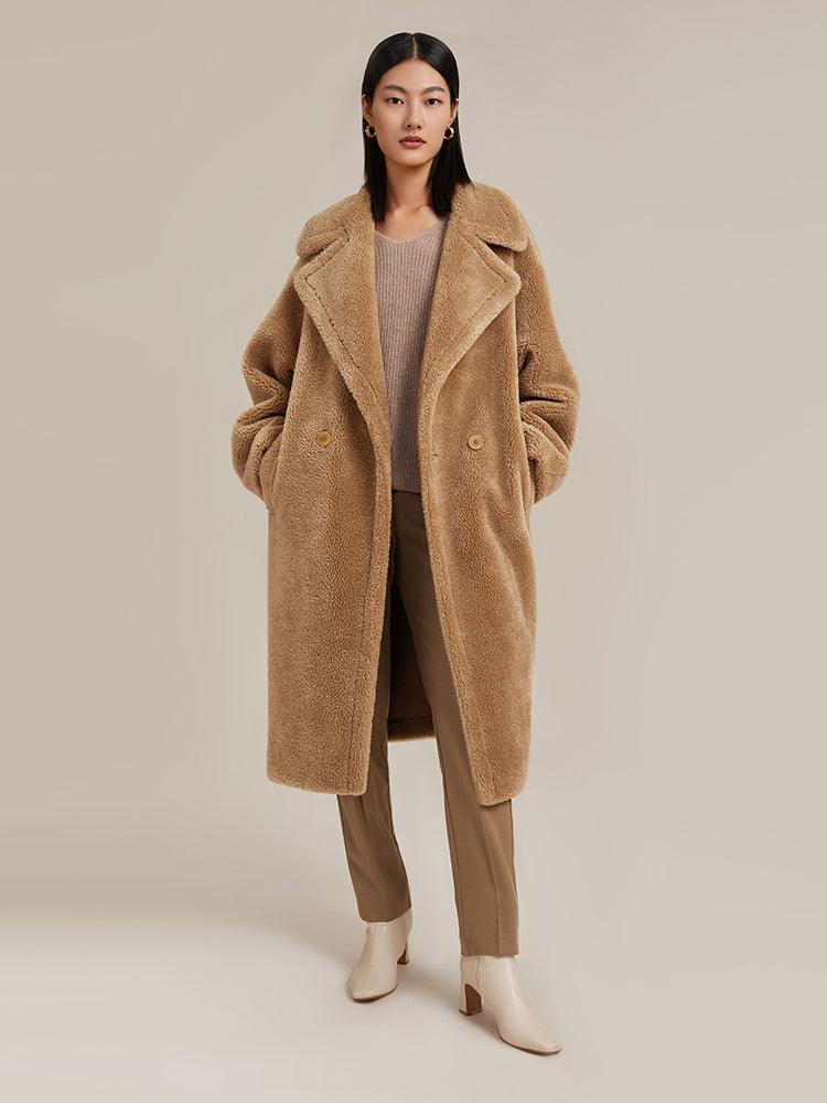 Lamb Wool Oversized Teddy Overcoat GOELIA