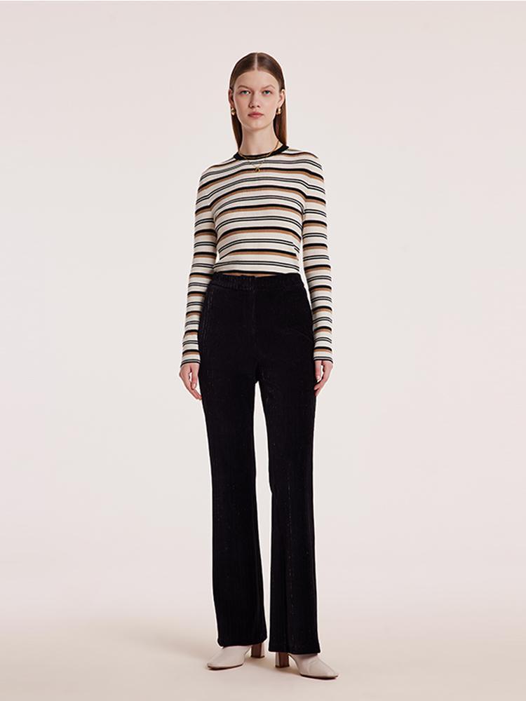 Machine Washable Wool Striped Sweater GOELIA