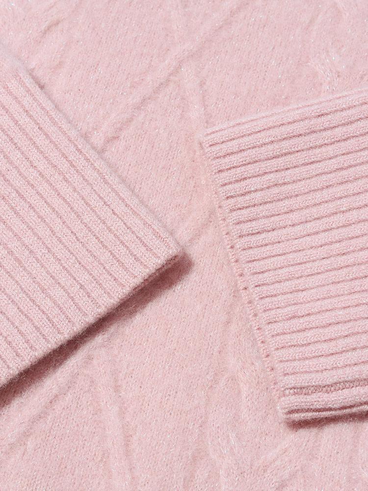 Pink Mock Neck Wool Sweater GOELIA