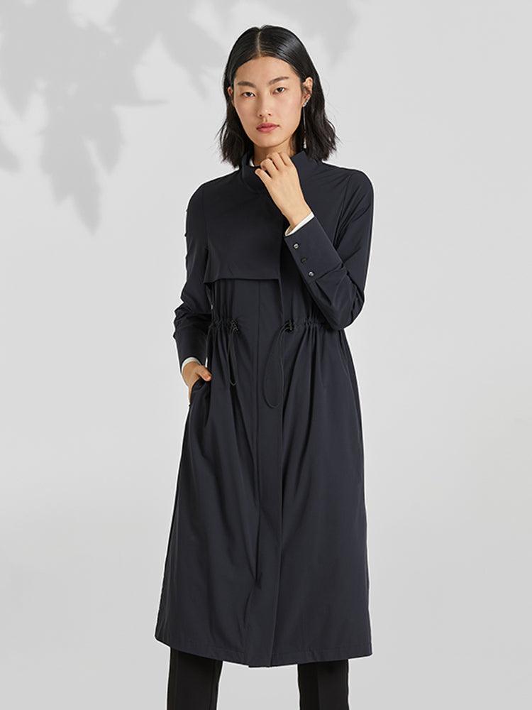 Yarn Elastic Collar Trench Coat GOELIA