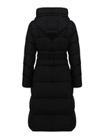 Hooded Long Goose Down Garment With Belt GOELIA