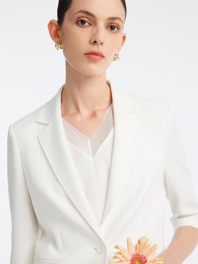 White Acetate Blazer GOELIA