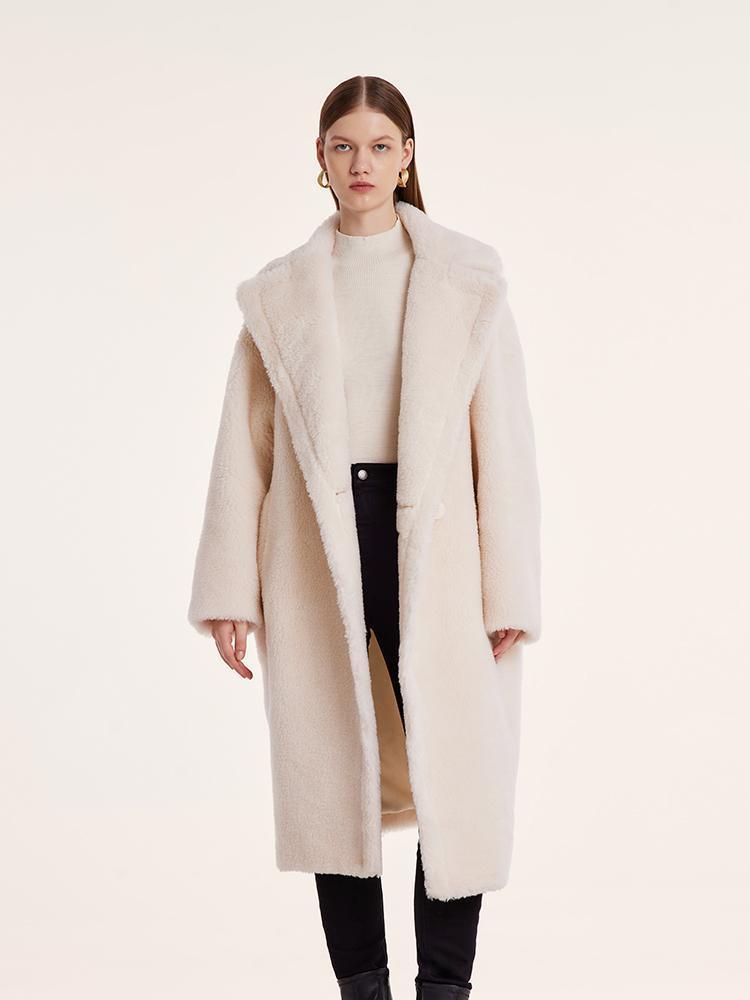 Teddy Lamb Wool Lapel Oversized Coat GOELIA