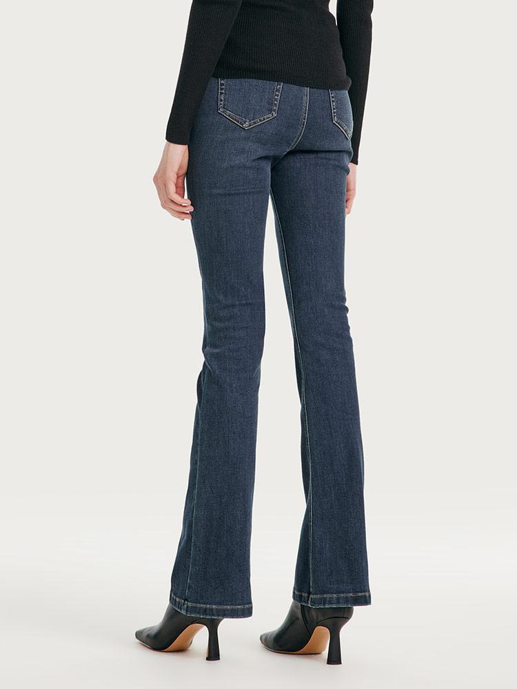 Mulberry Silk Denim Flared Trousers GOELIA