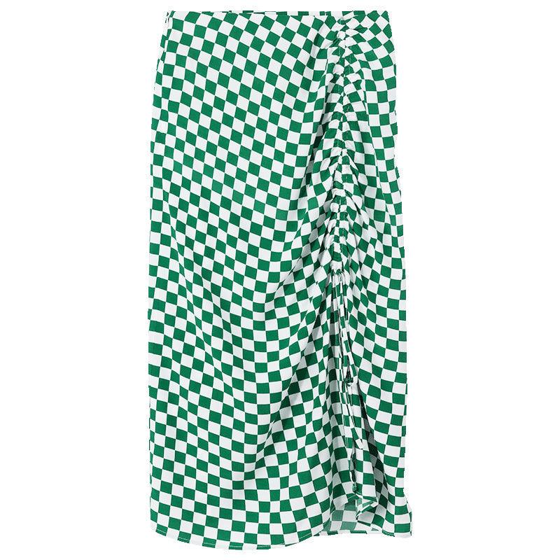 Plaid Checkerboard Mid-Calf Skirt GOELIA