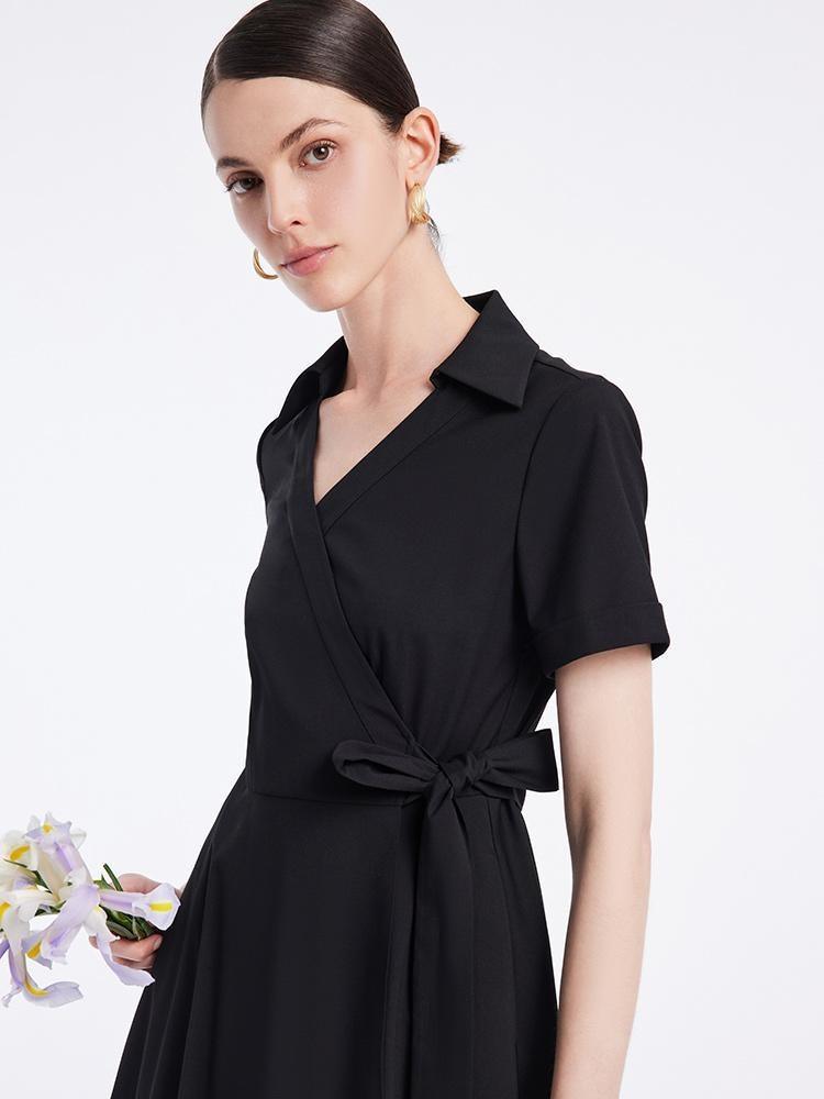 Shirt Neck Wrap-around Dress GOELIA