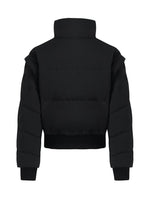 Detachable Sleeves Stand Collar Cropped Goose Down Garment GOELIA