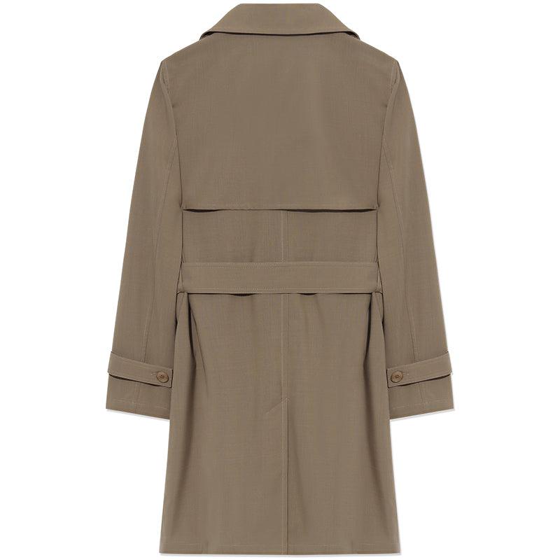 Machine Washable Worsted Wool Trench Coat GOELIA