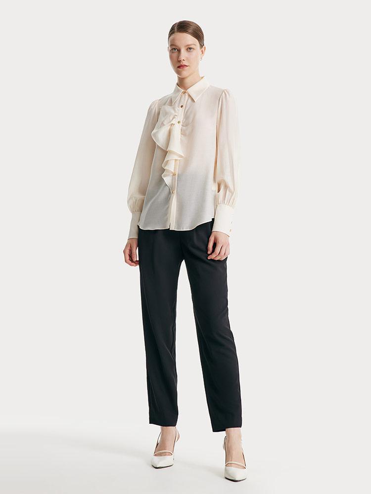 Acetate Ruched Shirt GOELIA