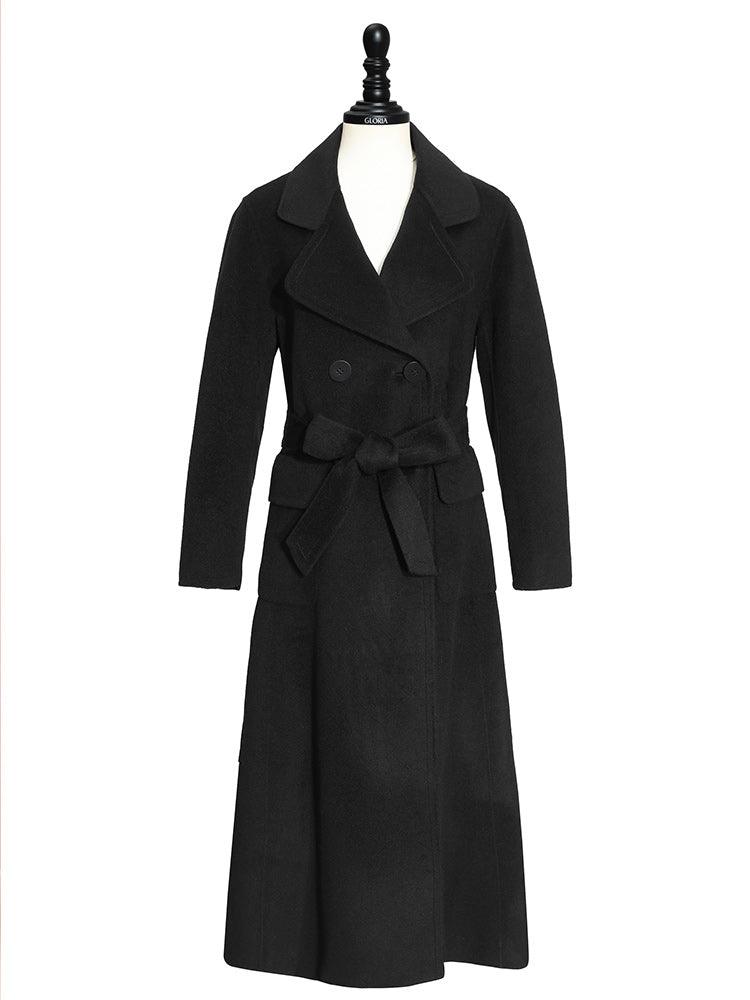 Black Slim Cashmere Overcoat GOELIA