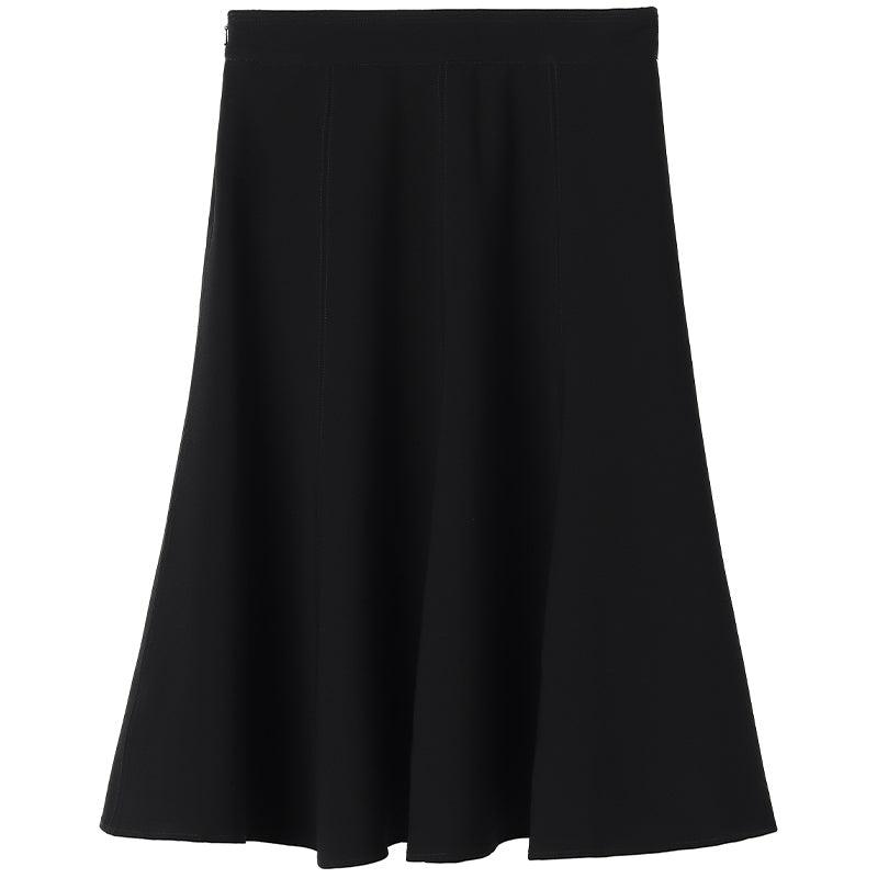 Black Knee-Length Triacetate Skirt GOELIA