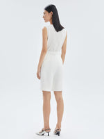 White Triacetate High-Waisted Shorts GOELIA
