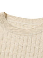 Pure Cashmere Seamless Cable Knit Sweater GOELIA