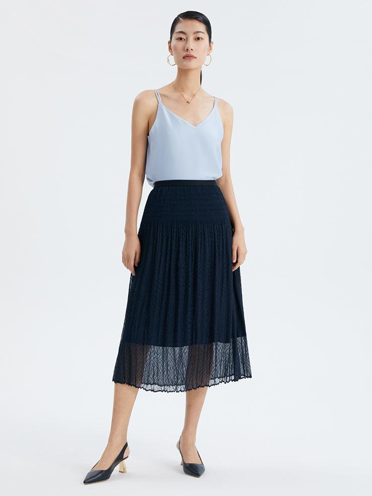 Double-Layer Hand-Pleated Skirt GOELIA