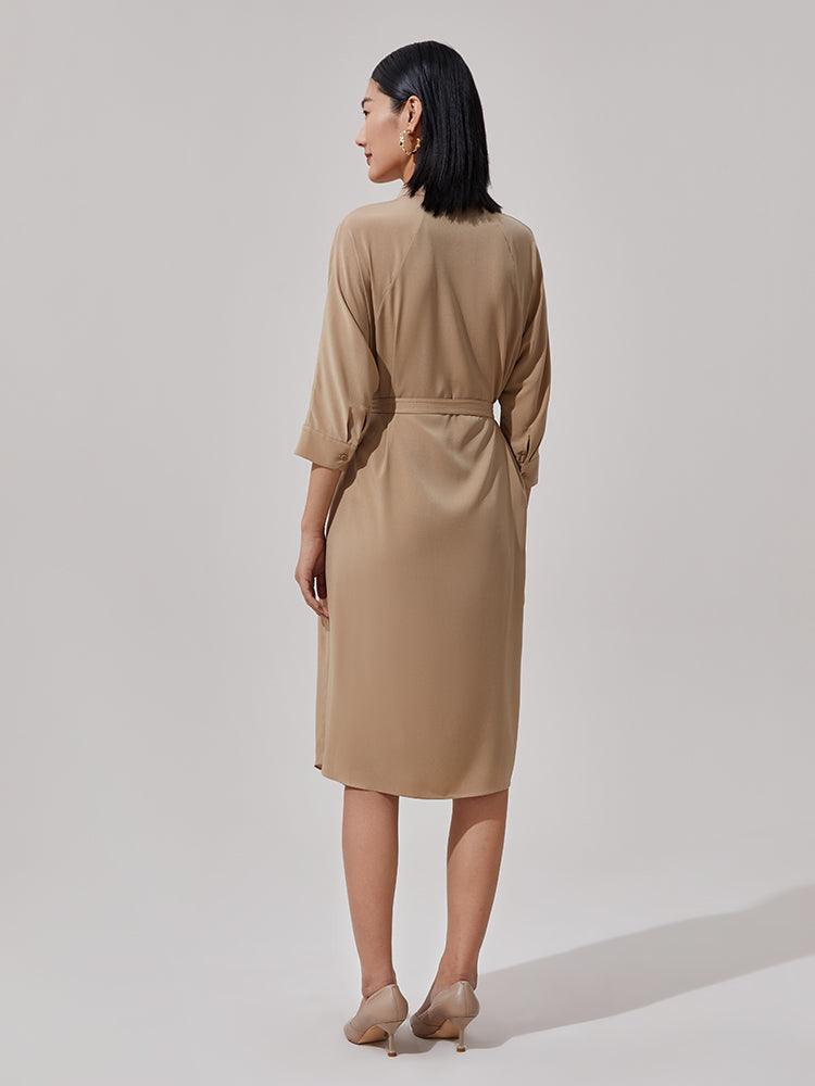 Silk Shirt-Style Oversized Dress GOELIA