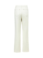 White Cotton Ankle-Length Stove Pipe Jeans GOELIA