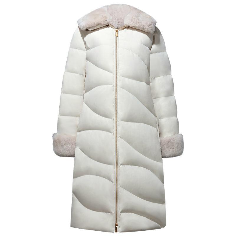 Rabbit Collar Goose Down Coat GOELIA