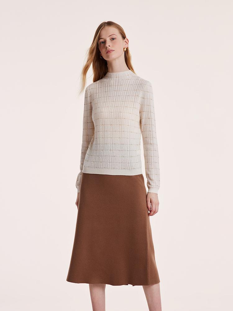 Tencel Wool Jacquard Sweater And Half Skirt Two-Piece Set GOELIA