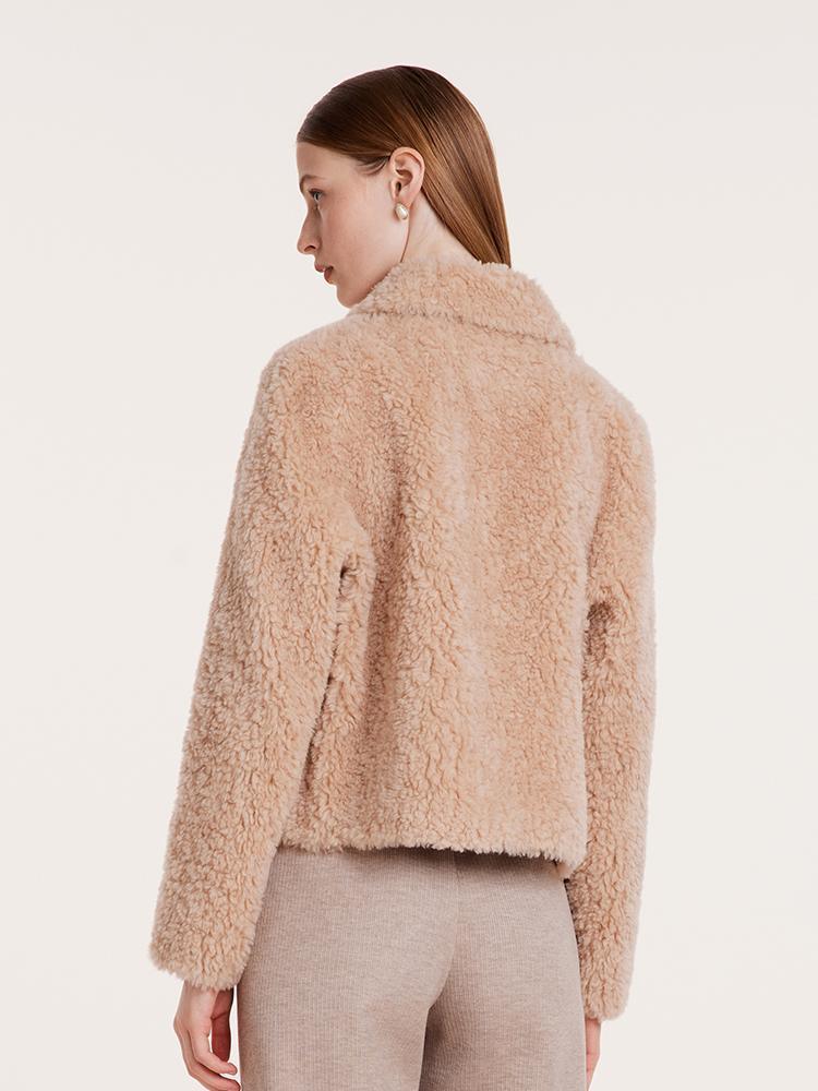 Beige Pure Wool Short Jacket GOELIA