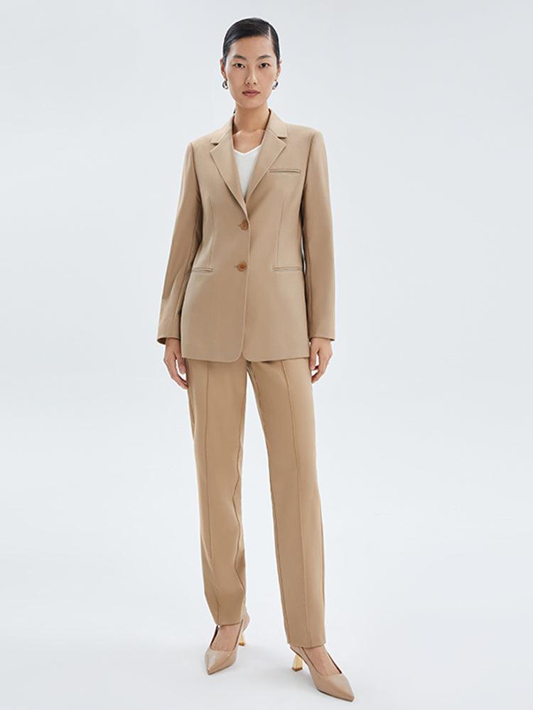 Mid-Length Worsted Wool Blazer GOELIA