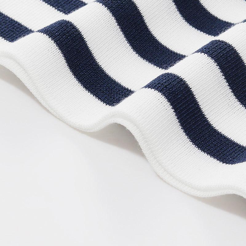 Blue And White Striped Skinny Jersey GOELIA