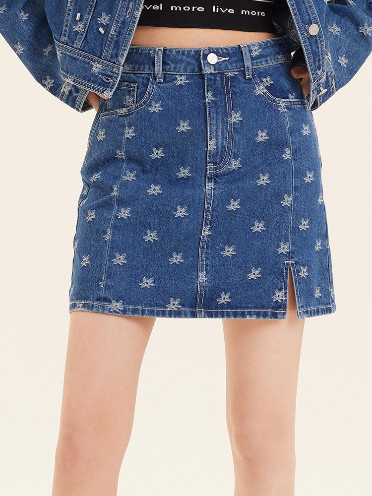 Jacquard Denim Skirt GOELIA