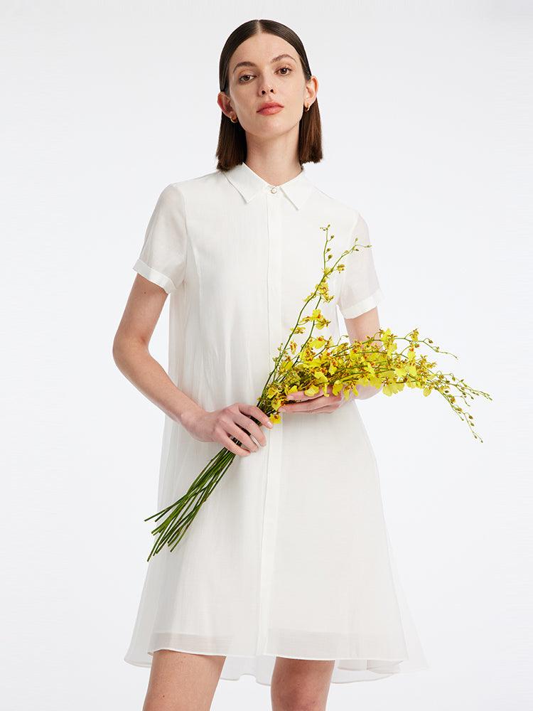 A-line Shirt Dress With Belt GOELIA