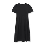 V-neck Pleated Mid-Calf Dress GOELIA