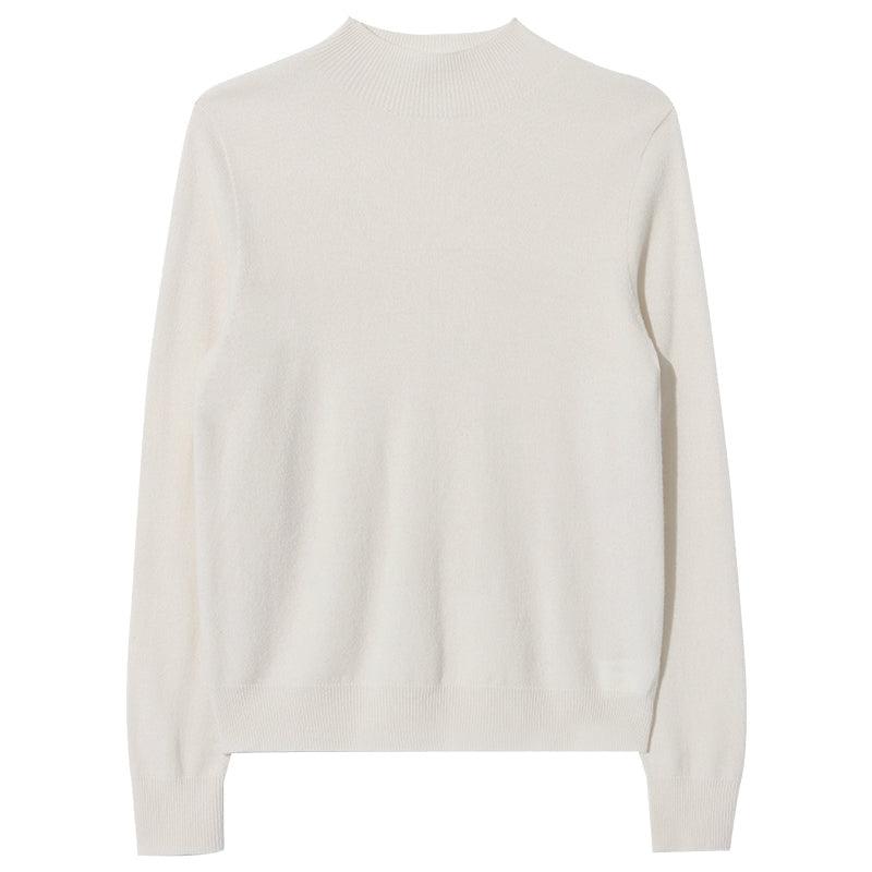 White Soft Slim Woolen Sweater GOELIA