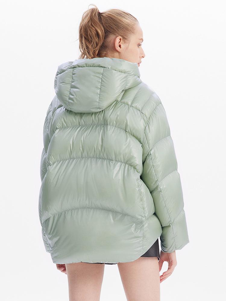 Green Goose Down Crop Puffer GOELIA