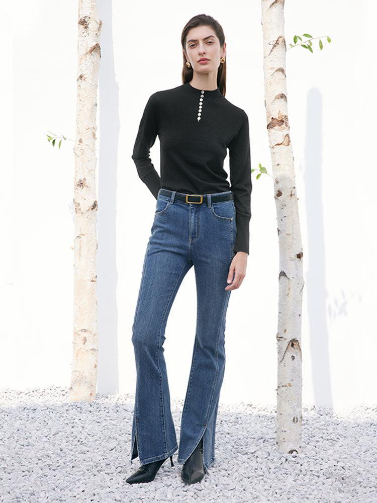 Slit Full-Length Jeans GOELIA