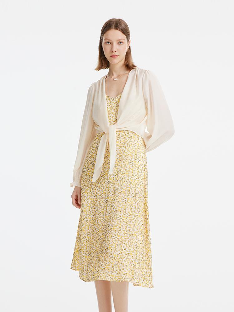 Shirt And Floral Slip Dress Suit GOELIA