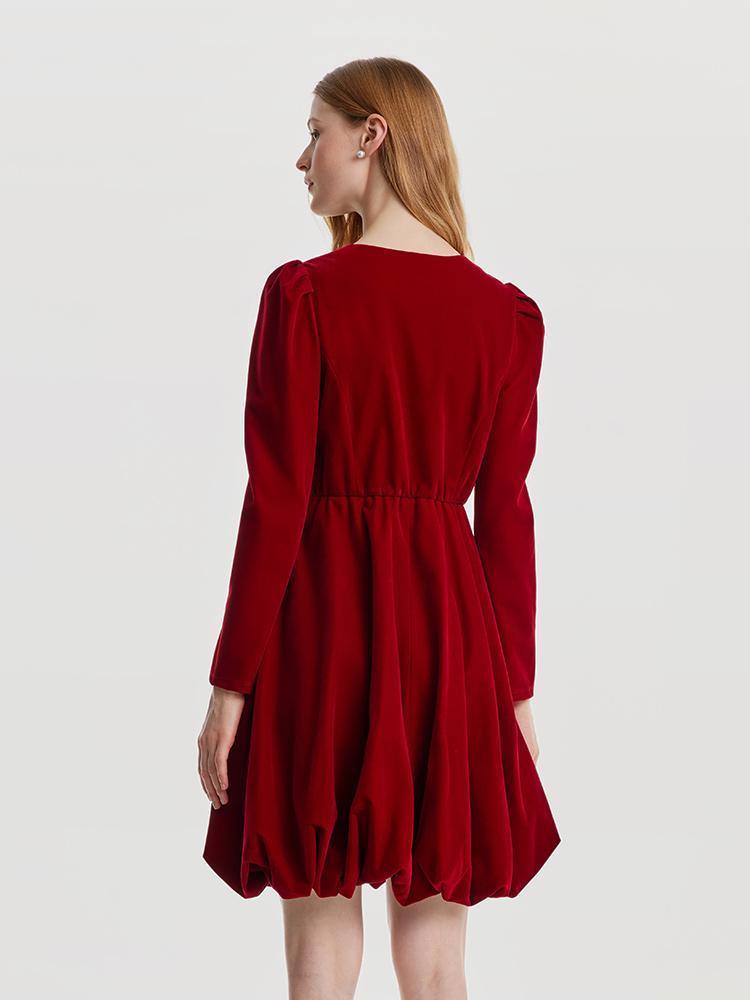 Velvet Dress With Detachable Bowknot GOELIA