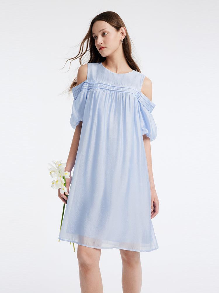 Blue Strapless Dress GOELIA