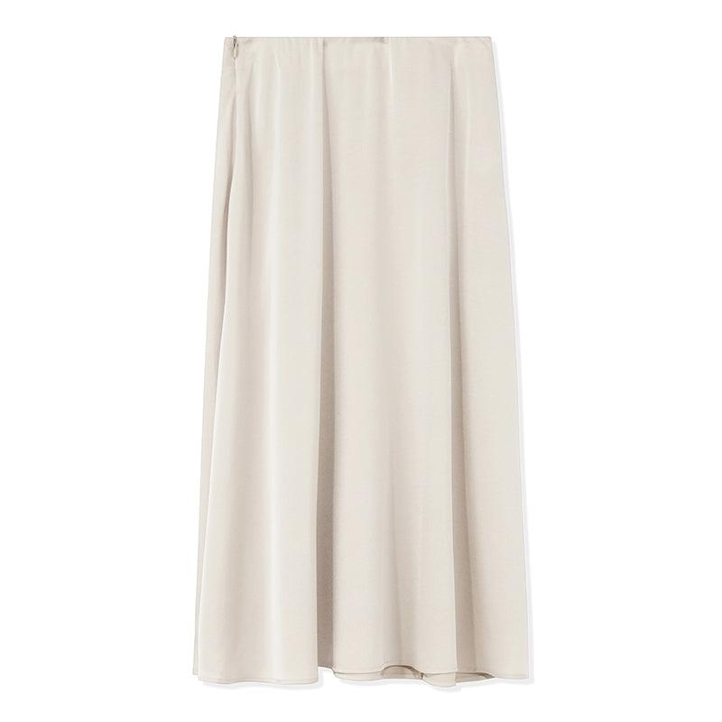 Acetate Apricot Side Split Skirt GOELIA