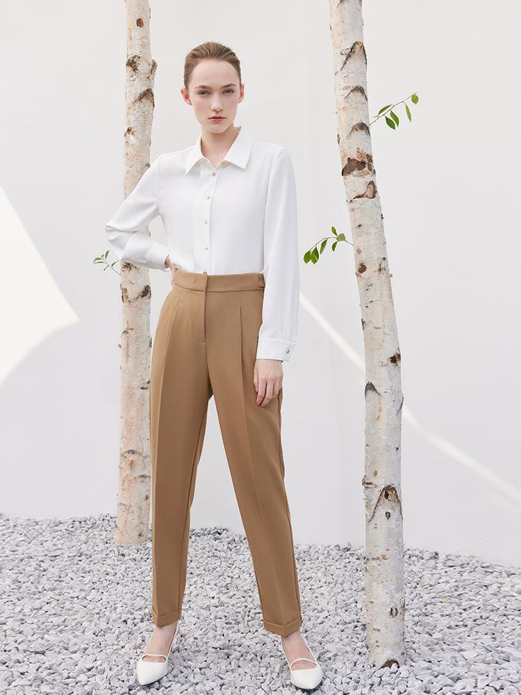 Caramel Color Ankle Length Pants GOELIA