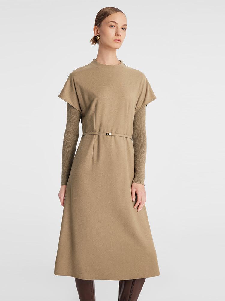 Cashmere&Wool Double-Layer Pieces Dress GOELIA